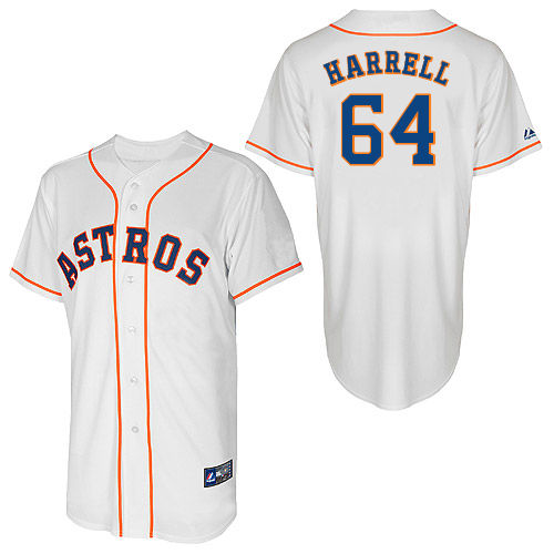 Lucas Harrell #64 Youth Baseball Jersey-Houston Astros Authentic Home White Cool Base MLB Jersey